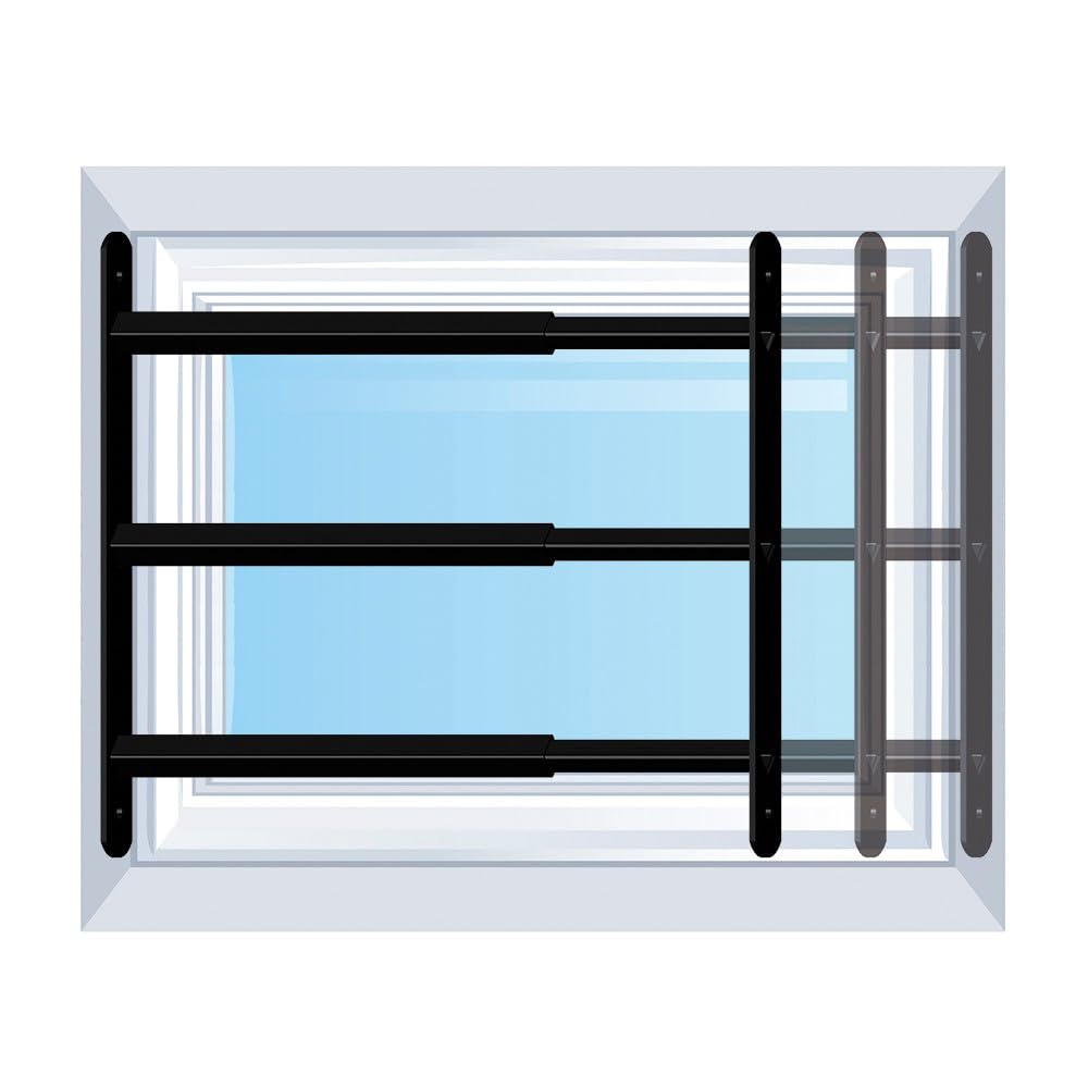 GRILLE DE DEFENSE EXTENSIBLE 3 barreaux 48 à 90cm noir