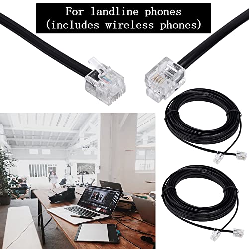 Ubramac-15ft-Phone-Telephone-Extension-Cord-Cable-Line-Wire-with-Standard-RJ11-6P4C-Plugs-for-Landline-Telephone