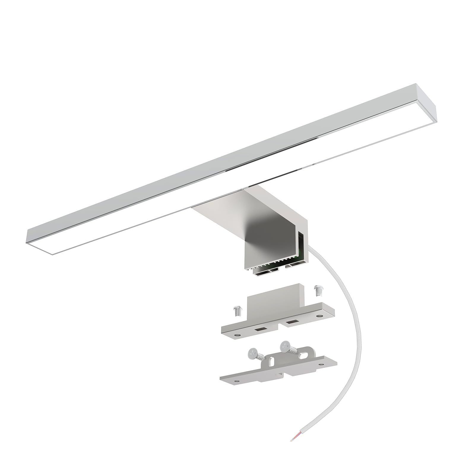 DEELUX Spiegelleuchte Bad 5W 400LM 30cm Neutralweiß 4000K,3in1 Montage 230V Wandleuchte Spiegellampe,LED Badleuchte Badlampe,Klemmplatte am Spiegel/Schrank/Wandbeleuchtung IP44