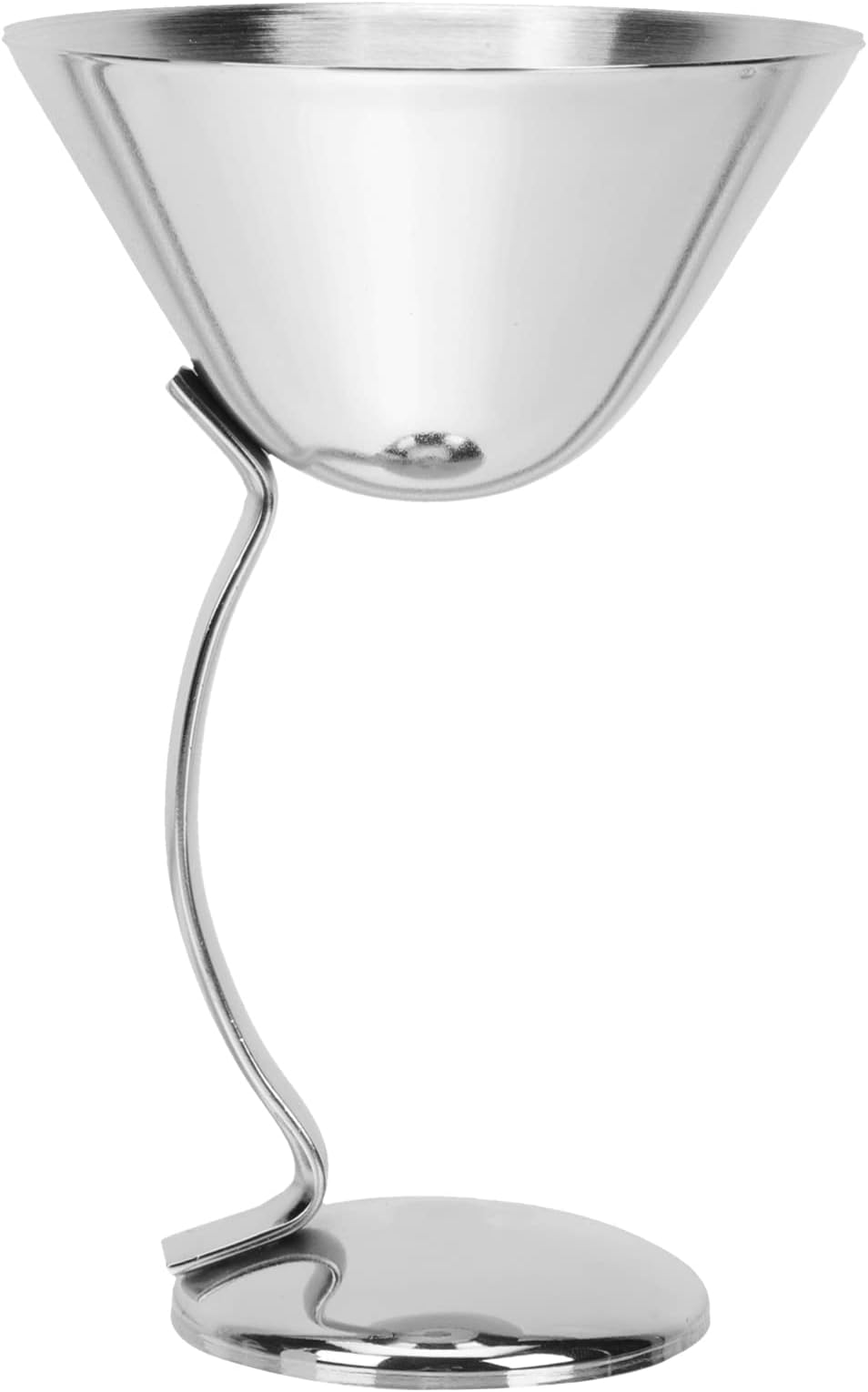 Vaguelly Martini Glass Stainless Steel, 200 ml Dishwasher Safe& Shatterproof Cocktail Glasses with Curved Stand, Insulated Margarita Mojito Glass for Home, Restaurants, Party