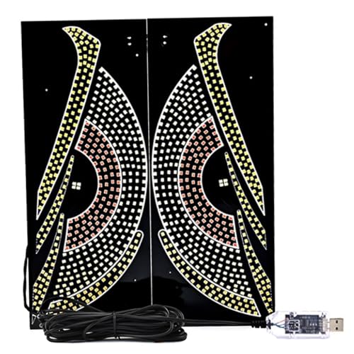 Nirelief Devil Eyes Light for Windshield, Portable Lightweight Multi-Mode LED Animated Car Eyes Panel with USB Plug for Car, Truck, SUV Windshield Animated LED Devil Light for