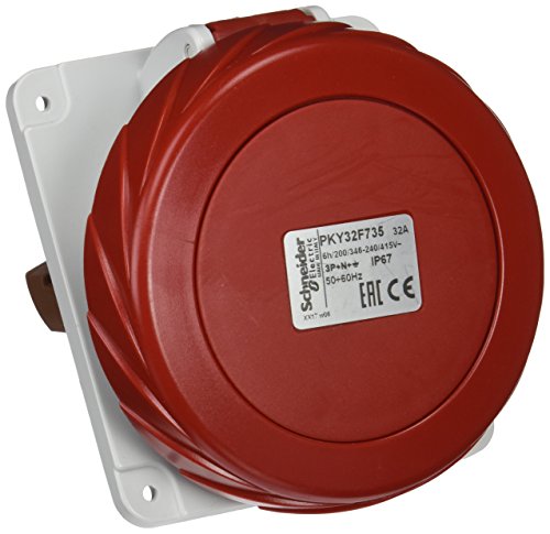 Clavija panel angulada PKY32F435 Schneider Electric 32A IP44 para conexión industrial segura