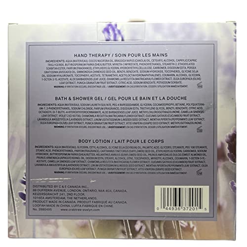 Crabtree & Evelyn Lavender Hand Therapy, Body Wash and Body Lotion 4 Piece Gift Set - Image 3