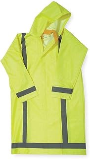 Raincoat w/Detach Hood, Hi-Vis YLW/Grn, L