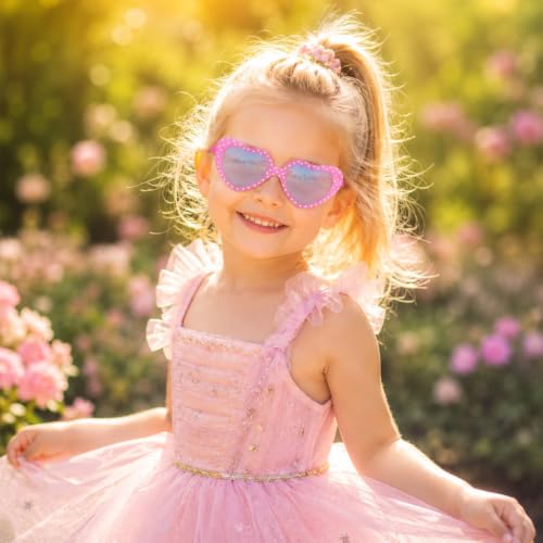 Image of 3 Pairs Kids Sunglasses Girls,UV Protection Sunglasses Toddler Eyewear for Party Favors Beach Glasses Age 3-12