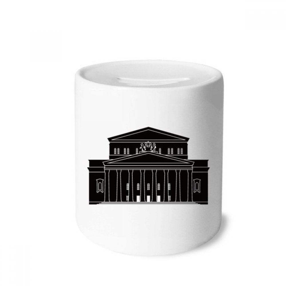 DIYthinkerThe Moscow Theatre Silhouette Pattern Money Box Saving Banks Ceramic Coin Case Kids Adults 3.5 inch in height, 3.1 inch in diameter Multicolor