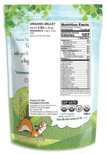 Organic Farro 3 Lb & Organic Millet 3 Lb #TOP4
