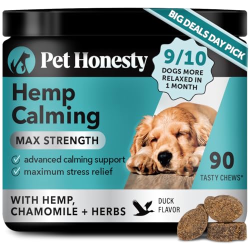 Natural Hemp Calming Chews for Dogs Maximum Strength - Hemp & Melatonin Dog Anxiety Relief - Calming...