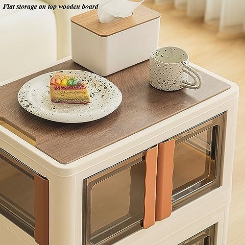 Rolling Bathroom Cart - Mobile Storage Organizer for Living Room, Kitchen, Bedroom & Entryway - Folding Trolley with Doors for Easy Access & Versatile Use