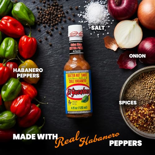 Image of El Yucateco XXXtra Hot Habanero Sauce, 4 fl oz, Pack of 3