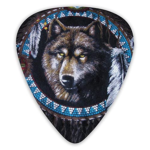 Pics de guitare Native American Wolf Pics de guitare Pack de 12 poignées pour guitare électrique Ukulélé 0,46 mm 0,71 mm… - Les Beatles, Paul McCartney, John Lennon, RIngo Starr, George Harrison Pics de guitare Native American Wolf Pics de guitare Pack de 12 poignées pour guitare électrique Ukulélé 0,46 mm 0,71 mm…