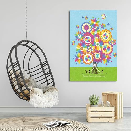 LUHSICE絵画 インテリア 絵 「幸せの花束(虹色)」 花の絵 癒し リビング アート プレゼント 壁掛け 北欧 [3]