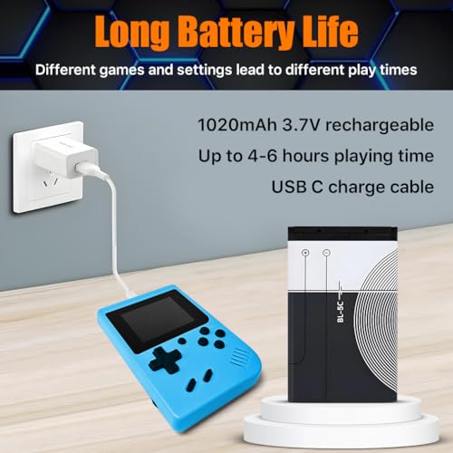 Handheld Game Console for Kids - 500 Retro Video Games - 3.0" LCD Screen - Portable Game Player with Rechargeable Battery - Mini Electronic Toy Gift for Boys and Girls - Image 5