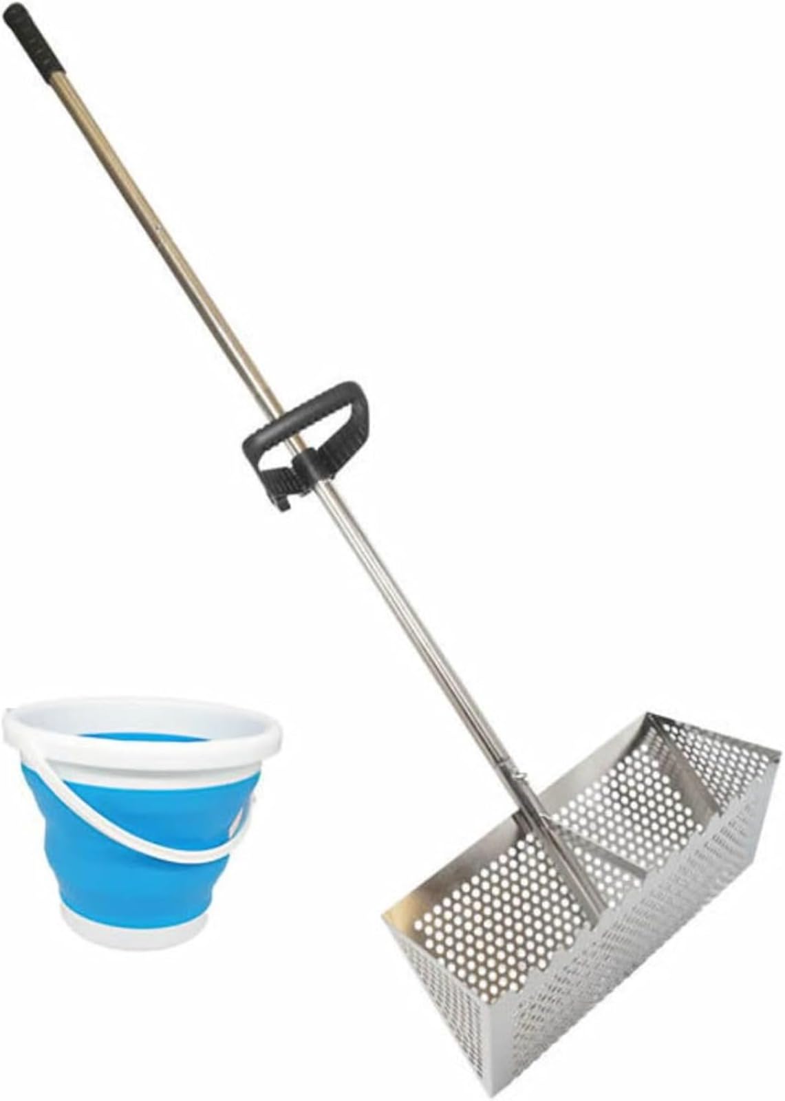 Râteau pour filtrer le sable rétractable avec tamis de plage en acier