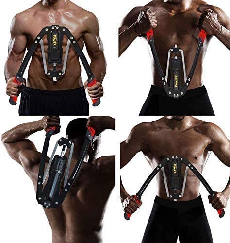 GEEZO Twister Arm Exerciser - Adjustable 22-440lbs Hydraulic Power/Home Chest Expander Shoulder Muscle Training Fitness Equipment/Arm Enhanced Exercise Strengthener (Red)