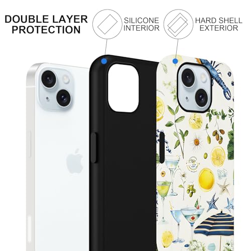 Coque iPhone 15 collage d'été antichoc esthétique citrons - 3