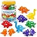 TSYAN Matching Letters Counting Dinosaur Toys with Double-Sided ABC Alphabet Preschool Learning Uppercase Lowercase Sensory Sorting Educational Montessori Toy Sets for Kids Toddler Aged 3+ Years Old