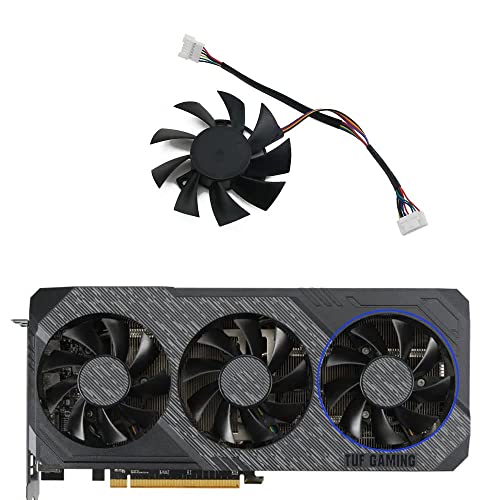 Justyet 75MM Lüfter für Grafikkarte FD8015U12D 7-Pin 12V 0.5A GPU Gaming Kühler Bergbau Karte für ASUS RX 5700XT RX5700XT GTX 1660Ti 1660super GTX1660Ti Grafikkarten Kühler (Lüfter-C-7Pin) Cover