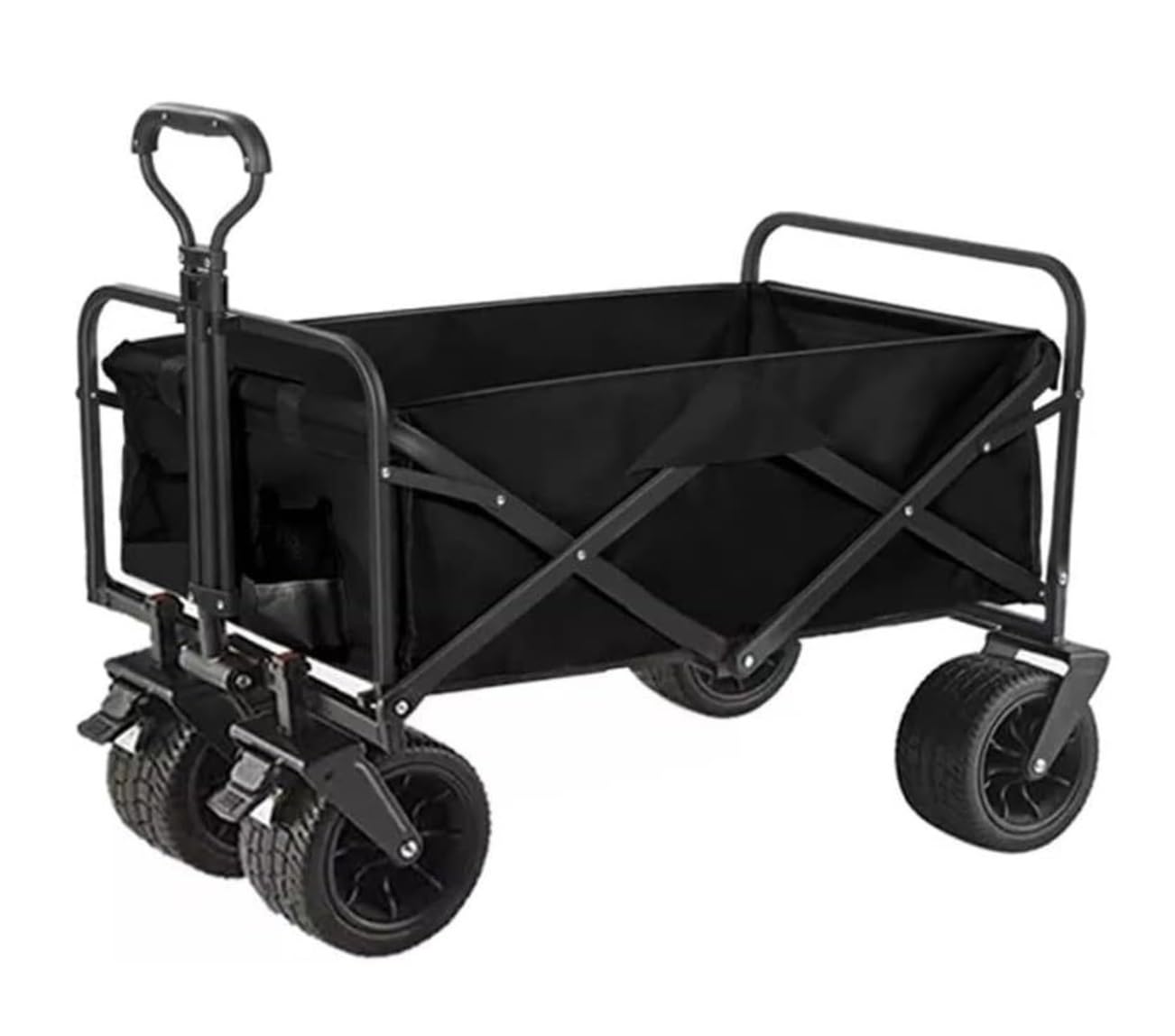 Folding Utility Wagon Cart - Outdoor Folding Wagon Cart Portable Foldable 150L Large Capacity Outdoor Camping Table Light BBQ Trolley Load Pull Along