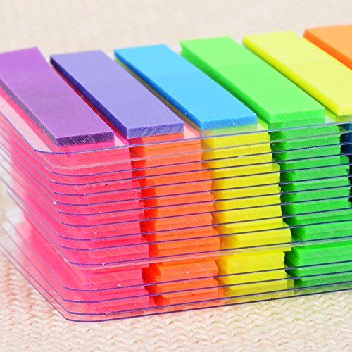 2240 Stück 16 Sets Haftmarker Film Haftnotizen Haftstreifen Page Marker Tab Marker Index Tabs Index Sticky Notes Beschreibbar Bunt für Seitenmarkierung 44 * 8MM 7 Farbe
