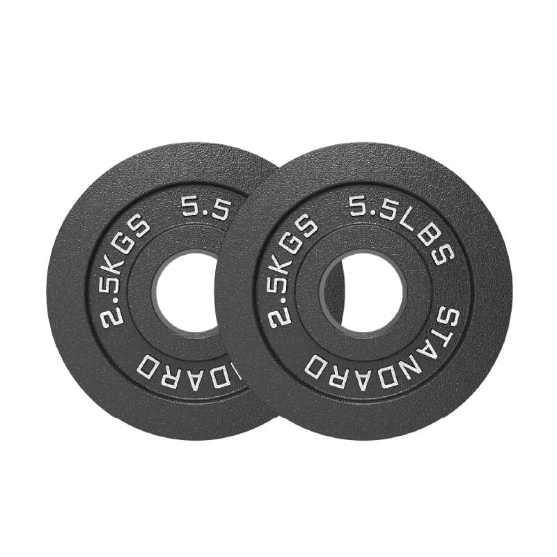 Cast Iron Olympic Weight Plates with 2 Inch Hole for Powerlifting Deadlifts and Strength Training, Solid Black Finish, Pairs 1.25kg to 25kg and Sets 45kg to 250kg (2.5 kg - Pair)