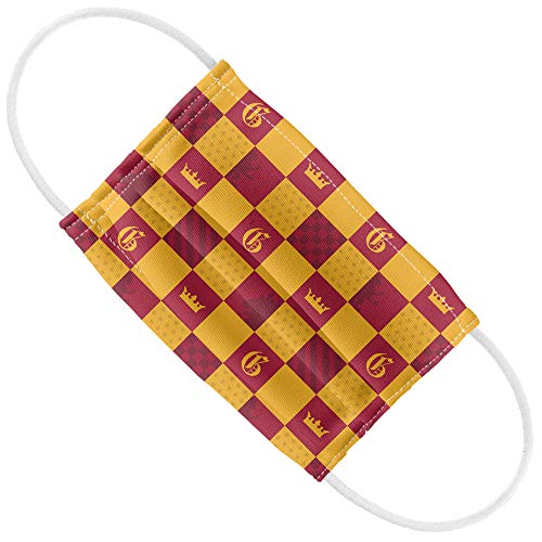 Harry Potter Kids Gryffindor Checkerboard House Pattern 1-Ply Reusable Face Mask Covering with Adjustable Nose Wire