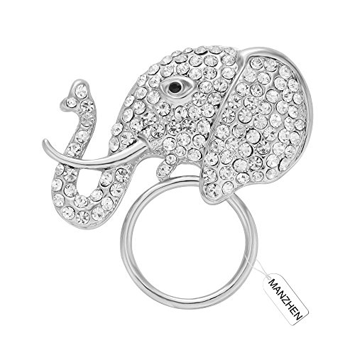 Image of Shining Full Crystal Elephant Magnetic Clip Magnetic Eyeglass Holder Brooch Clothes Jewelry
