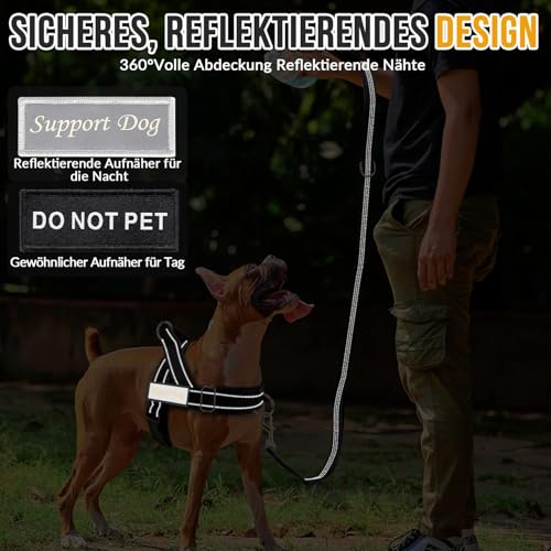SlowTon Hundegeschirr mittelgroße große Hunde mit 1,55-1,7 m Leine, gepolstertes reflektierendes Brustgeschirr mit verstellbarem Hals und Brust, Anti-Zug Geschirr Hund für Spaziergänge
