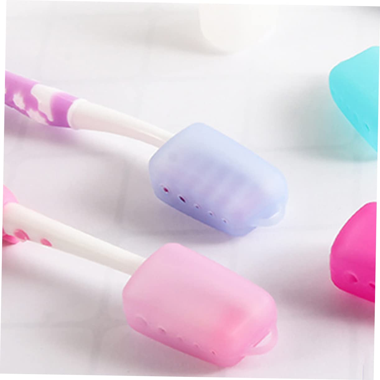 FOMIYES 50 Pz Custodia Per Spazzolino Da Denti Custodia Da Viaggio Per Spazzolino Da Denti Coprispazzola Berretto Di Testa Silicone Alimentare A Prova Di Viaggiare