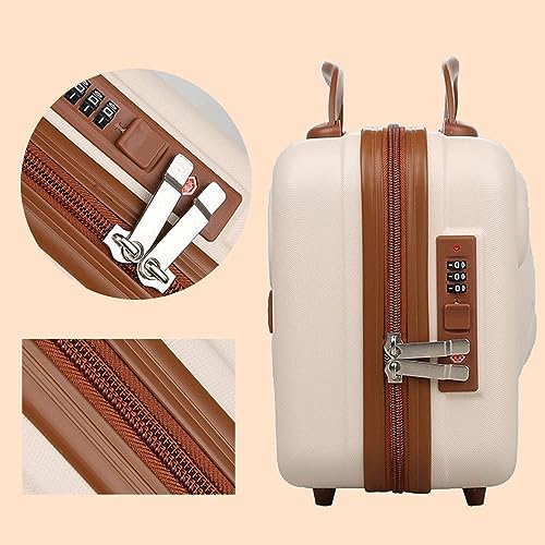 Image of Makeup Case Suitcase, Mini Bag, Mini Hard Shell Travel Luggage, Women Portable Water Proof Carrying Suitcase, Organizer Bag, Small Hard Shell Cosmetic Lugge Bag, Water Proof (T-White)