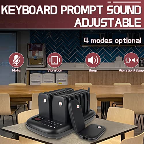 Retekess Td175 Guest Pager System, Vibration Pager, Keyboard With Vibration, Long Service Time, 24 Food Truck Pagers For Restaurant, Church Nursery #TOP2
