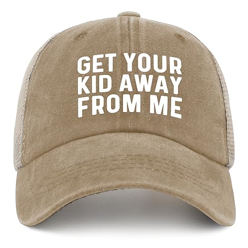 FLALORI GET Your Kid AWAYS from ME Hat Trucker Hat Men Trendy Mesh Cap for Summer