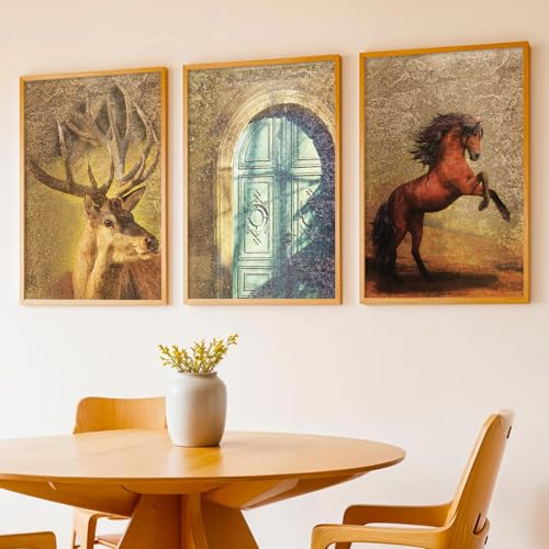 Image of Kotart Set of 3 Framed Painting for Wall Decoration Abstract Paintings Modern Art - Wall Painting for Living Room Bedroom - Paintings with Frame - Room Decor /Wall Decor - Set of 3 - D (Art 2, 13x17 inch)