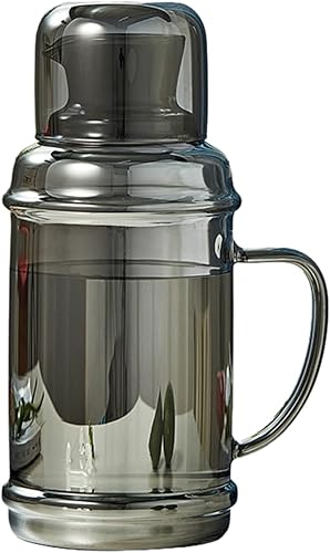 Miniatura 7 de Sizikato Jarra de agua clásica de vidrio transparente de 36 onzas con vaso de cristal.