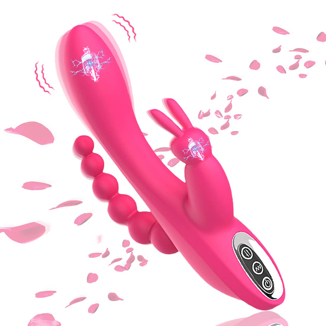 Vibromasseur Rabbit 3 en 1 - Rechargeable - Viebrator - Pour femme - Lapin - Adulte - Godemichet - Jouet pour lapin et femme