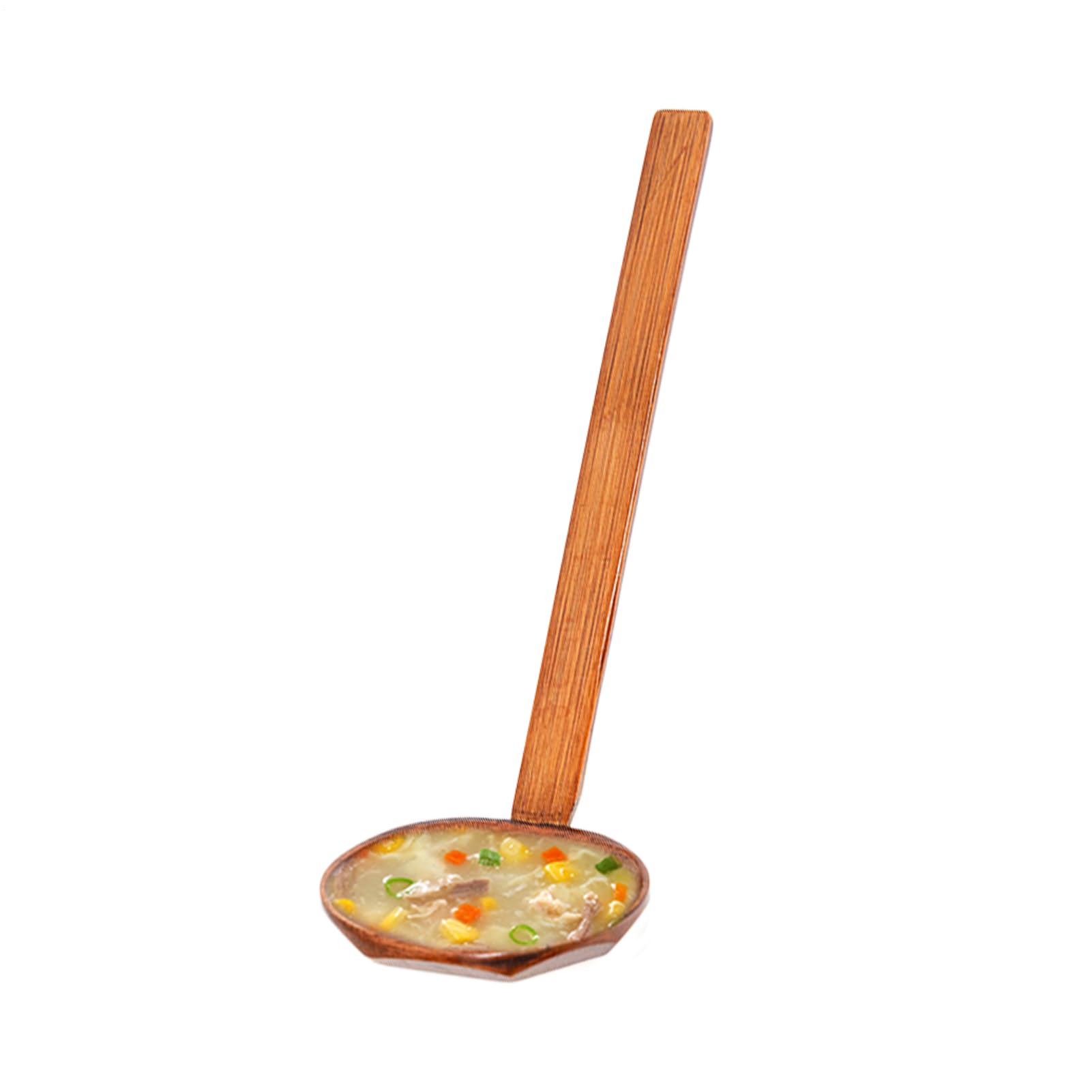 Cucchiaio in legno giapponese – Cucchiaio da portata con manico lungo, mestolo da portata per piatti di pasta e porzioni di brodo, posate con manico comodo, cucchiaio resistente al calore per la
