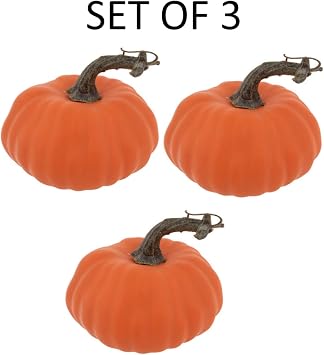 Hobby Lobby Orange Pumpkins, Fall, Thanksgiving- Set of of 3