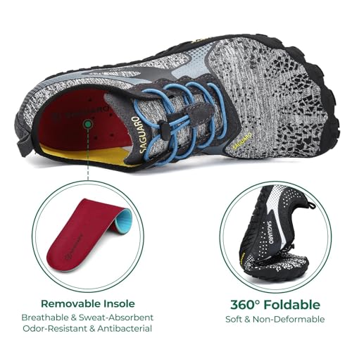 Miniatura 4 de SAGUARO Barefoot Hombre Mujer Zapatillas Minimalistas para Zero Drop Soles y Wide Tox Box,Gr.35-48 EU