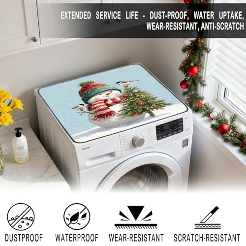 Image of Nuxovilar Non-slip Washer & Dryer Protector, 23.62 inchx19.68 inch Dust-proof Washing Machine Mat, Diatom Mud Polyester Dryer Top Pad for Laundry Room (YTT12861, 1Pcs)