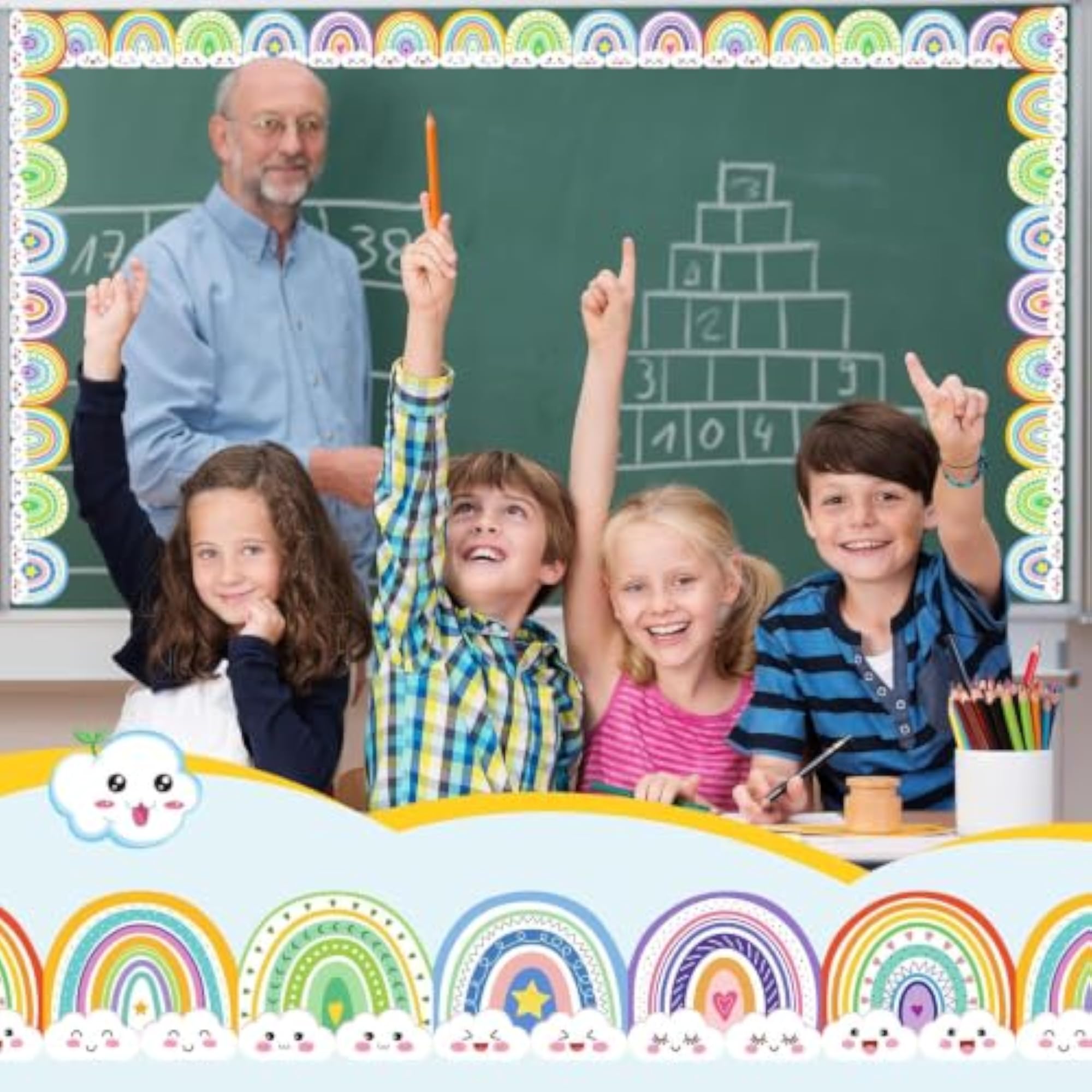 Rainbow Bulletin Board Borders for School