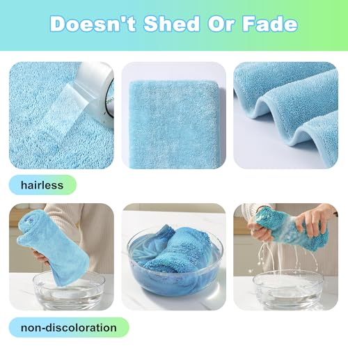 Image of JOYMOOP Microfiber Towels for Cars, 3 Pack 35.4 inch x 23.6 inch Car Drying Towel, Blue Reusable Car Towel, Quick Drying Car Microfiber Cleaning Cloth for RVs, SUVs, Trucks