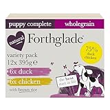 Forthglade Wet Puppy Food Variety Pack (12 x 395g Trays) - Wholegrain & Hypoallergenic Dog Food, Duck or Chicken with Brown Rice & Vegetables, Complete Puppy Meals for 2-12 Months, Natural Ingredients