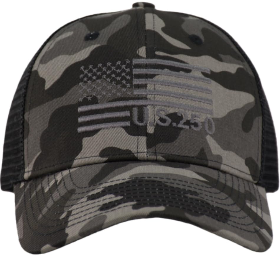 Image of American Flag Trucker Cap, Regular & XL-3XL, Big Head Snapback Patriotic Baseball Hat (Up to Size 8)