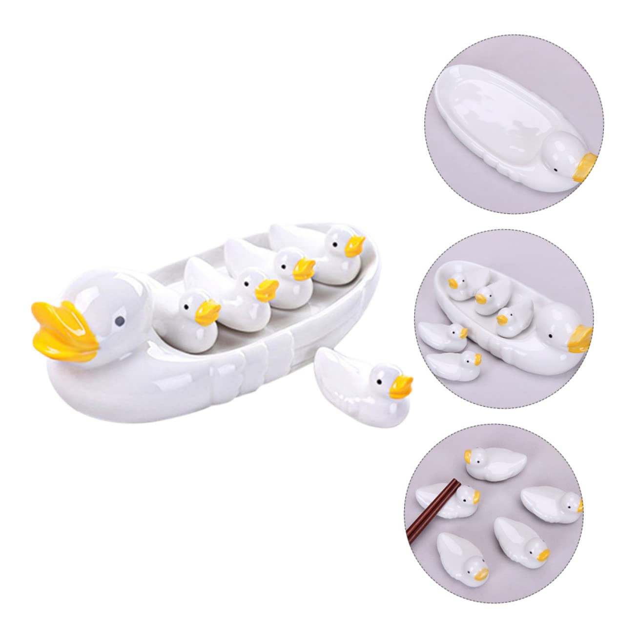 Alipis 1 Set Ceramic Chopstick Holders Smooth Surface Easy to Clean Fun Design for Chopsticks Spoons Forks Table Decoration and Rest