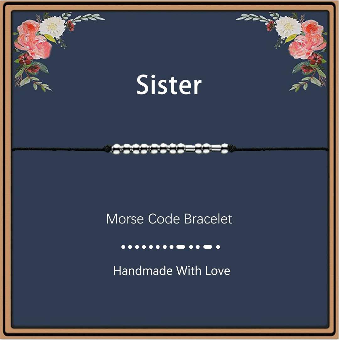 morniface Morse Code Bracelets for Women, Inspirational Gifts Jewelry Girls Birthday Graduation Gifts for Her Best Friends