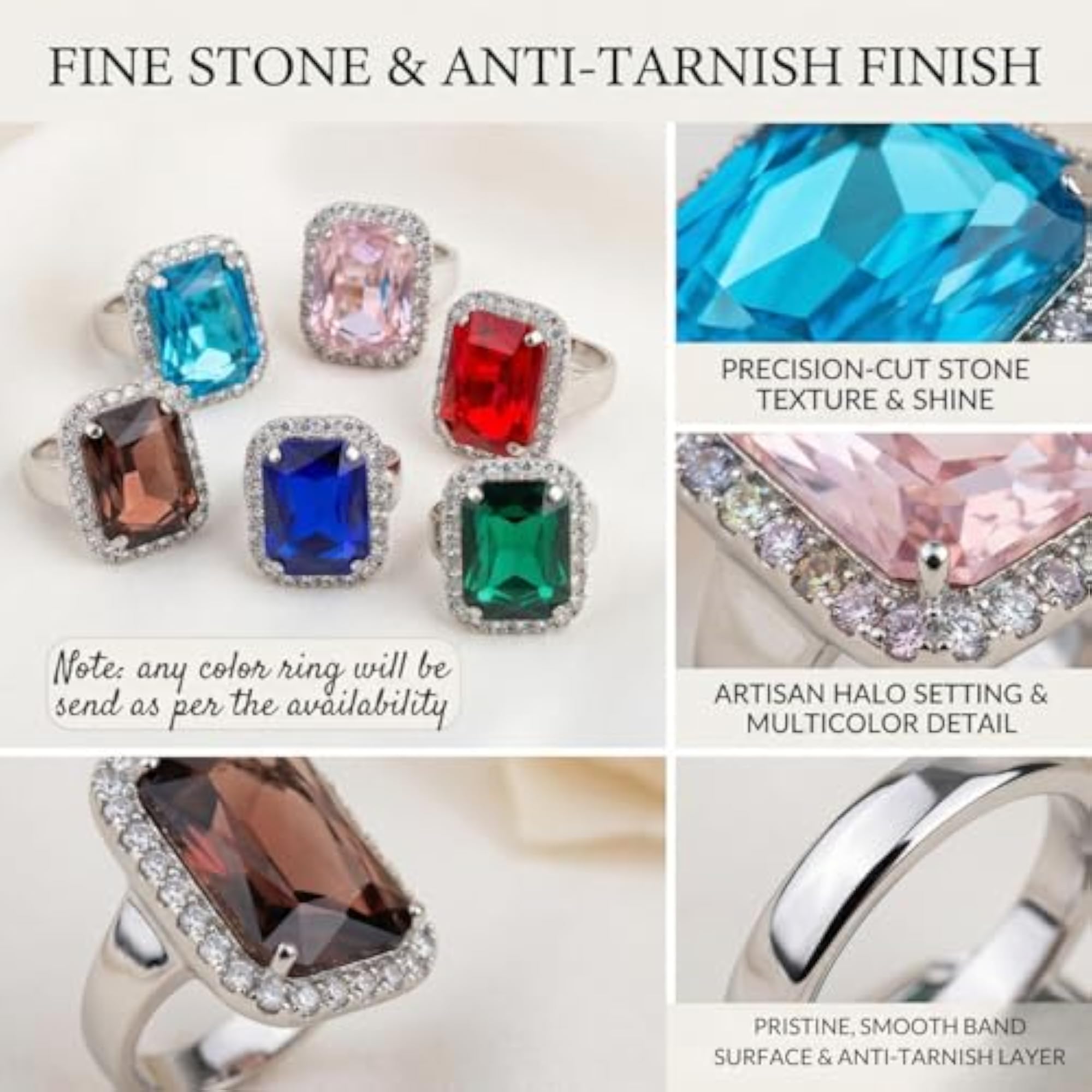 Multicolor Stone Adjustable Ring for Men