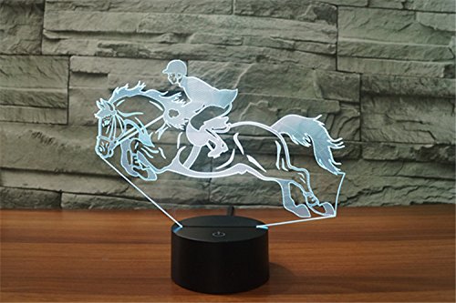 Lámpara de Mesa de Noche 3D Ilusión con Control Remoto USB LED miniatura 4