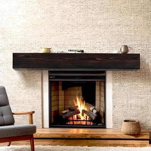 48'' Rustic Fireplace Mantel by TUYOHW Cover