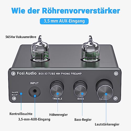 Fosi Audio Box X3 Röhren-Phonovorverstärker mit Bluetooth 5.0