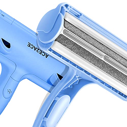Image of ACE2ACE Pet Hair Remover Roller, Reusable Animal Hair Removal Brush for Dogs and Cats, Self Clean Pet Fur from Carpet, Furniture, Rugs, Laundry, Clothes and Bedding, Sofa, Azure